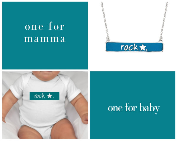 the rock star necklace + onesie