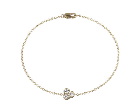 the portafortuna cluster bracelet in yellow gold