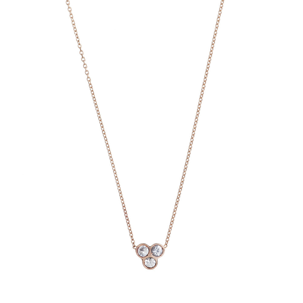 the portafortuna cluster necklace in rose gold