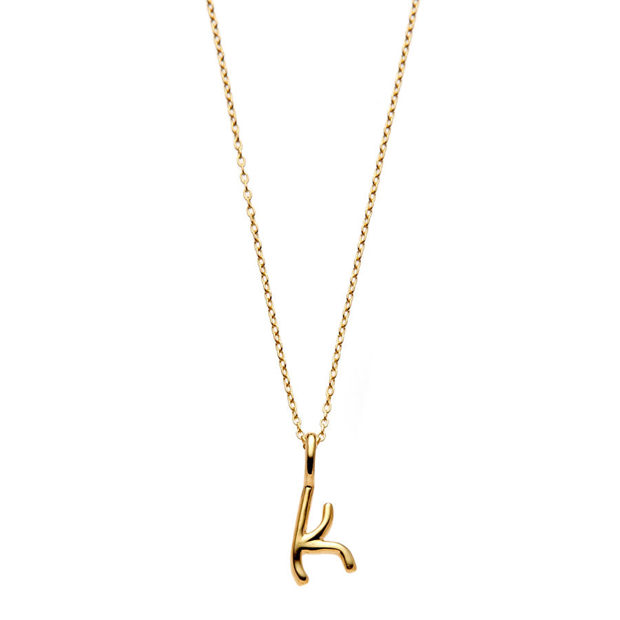 the little letter necklace in yellow gold