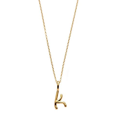 the little letter necklace in yellow gold