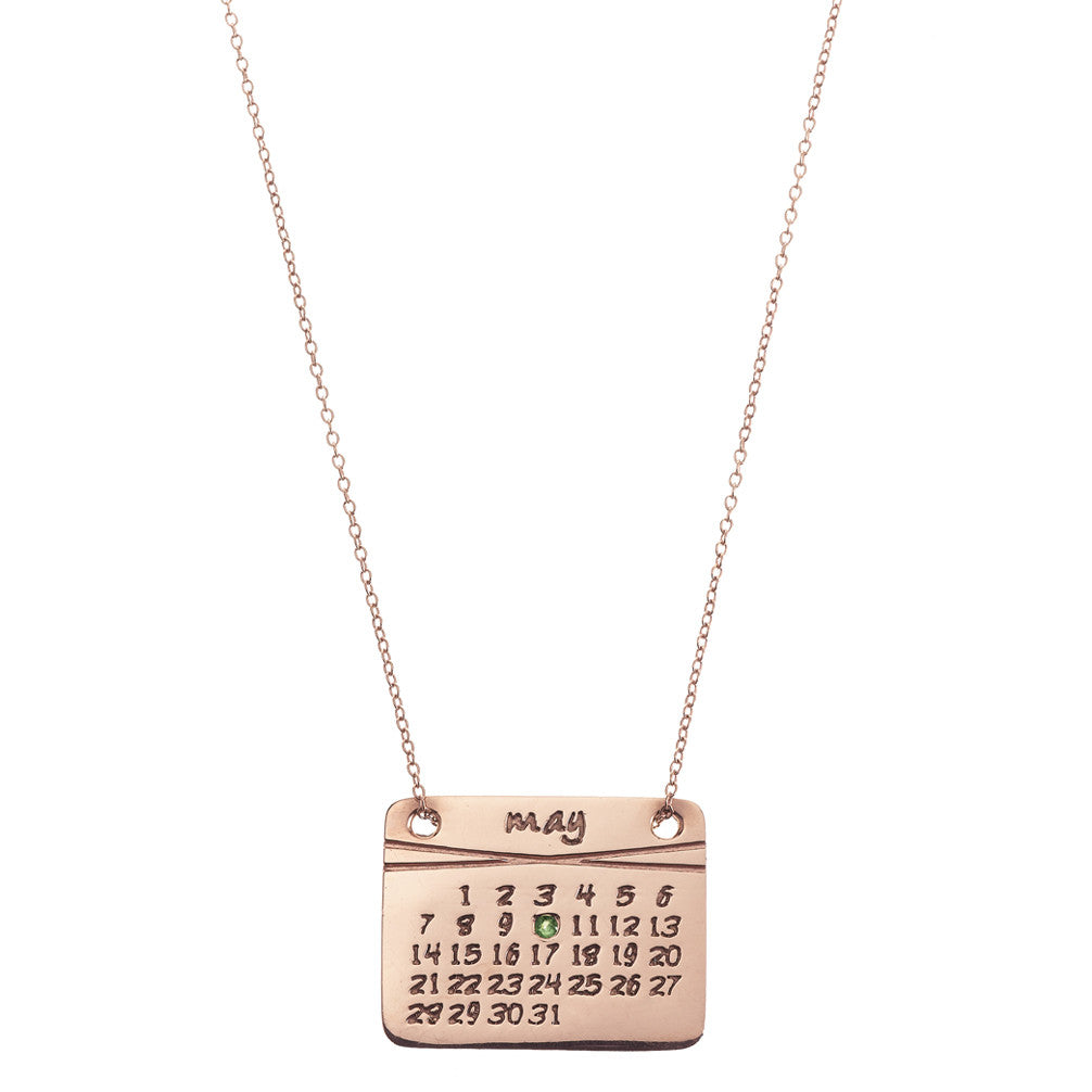 the calendar necklace<sup>®</sup> in rose gold