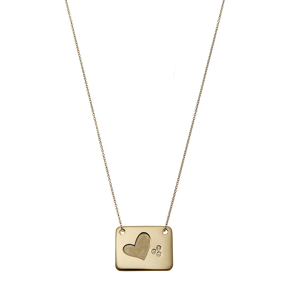 the heart necklace in yellow gold
